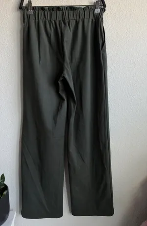 Joie XS Dark Green Straight Leg Pants Paperbag Waist thumbnail 4