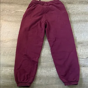 Aritzia Tna Sweatfleece Cozy Fleece Sweatpants in Maroon Size XS thumbnail 5