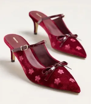 Anthropologie Maeve Bow Kitten-Heel Mules thumbnail 1