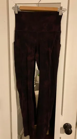Lululemon Align High Rise Diamond Dye Cassis Black with pockets 25” thumbnail 2