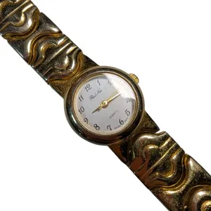 Vtg 1990s Real Nice Gold Tone Link Bracelet Quartz Preppy Fashion Watch thumbnail 3