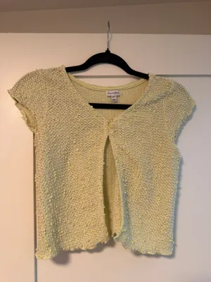 short sleeve cardigan Yellow thumbnail 3