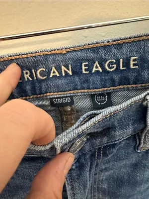 American Eagle super high rise baggy straight jeans 10 thumbnail 3