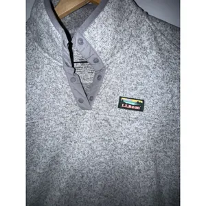 LL Bean‎ Women's 1/4 Snap Sweater Knit Fleece Pullover Gray Size Large 292726 thumbnail 2
