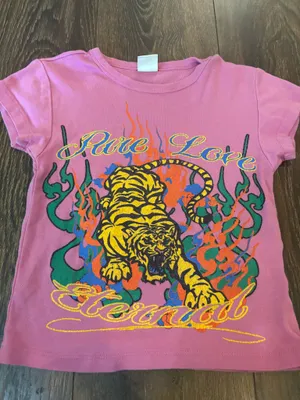 American Eagle Urban Outfitters Pure Love Baby Tee Tiger Pink thumbnail 1