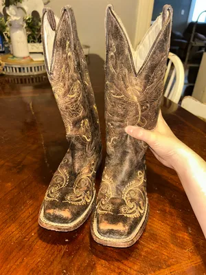 Circle G WOMEN'S DRAGONFLY EMBROIDERED WESTERN BOOTS - SQUARE TOE thumbnail 5