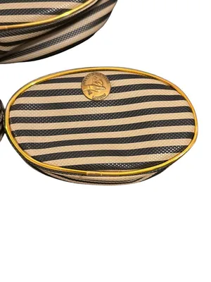 Ducks Unlimited Striped Oval Cosmetic Bags Set Of 3 Wrist Straps Nesting NWOT thumbnail 2