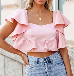Pink Strapless Top thumbnail 1