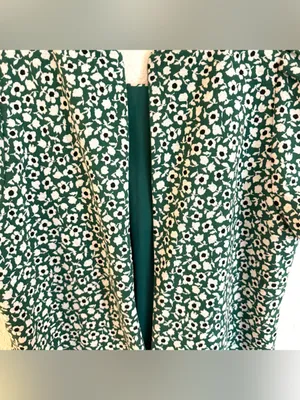 Ann Taylor Womens Dress Green White Mini Floral Mofit Back Zip Size 12 thumbnail 6