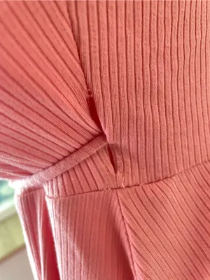 Reformation Vicky Ribbed Wrap Midi Dress in Pink Size Medium thumbnail 5