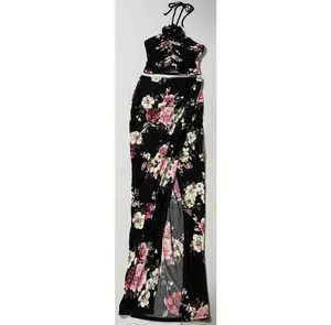 Black Pink ‘Fame Time’ Floral Maxi Skirt and Crop Top Matching Set Coords Size S 🌸✨ thumbnail 3