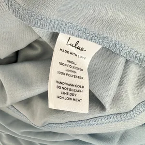 Lulus Jehona Dusty Blue Pleated Tiered Maxi Dress Long Formal A Line Small NWT thumbnail 11