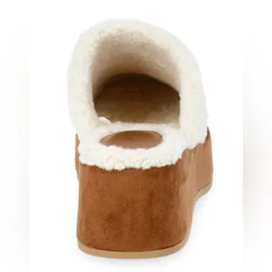 TIME and TRU Womens Wedge Clog Faux Suede/Fur Size 11 Memory Foam Insole New thumbnail 4