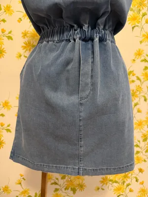 Naked Zebra Shoulder pads denim mini Dress size M thumbnail 3