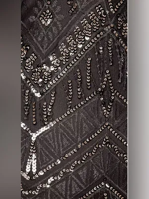 Superdown Nia Sequin Fringe Dress in Black Size Small thumbnail 4