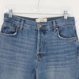 Free People Maggie‎ Mid Rise Button Fly Straight Leg Denim Jeans Blue Size 25 thumbnail 4