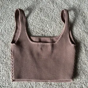 Aritzia Babaton sculpt knit tank crop stone taupe going out top size xxs thumbnail 6