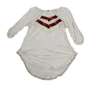 Free People We The Free Ivory Lace Embroidered‎ High Low Tunic Top Small thumbnail 1