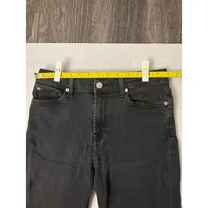 Seven For All Mankind Black Denim Cropped Flare Hi-Waist Jean 29 Preppy Casual thumbnail 5