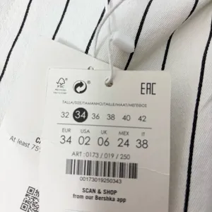 Bershka High Rise Jegging White Stripe Denim Pants‎ size 02' thumbnail 6