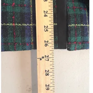 Vintage Sag Harbor Plaid Blazer Jacket Green Tartan Collarless Lined Size 14‎ thumbnail 12