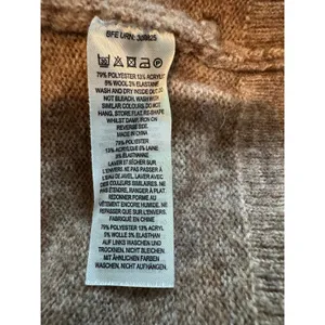 French Connection Women Brown Twist Front Layered Look Wool Blend Sweater Large thumbnail 5