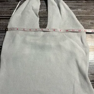 525 America Woman’s White Halter Knit Top Layering Coastal Size Small thumbnail 5