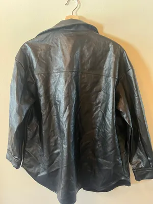 Faux Leather Jacket Black thumbnail 3
