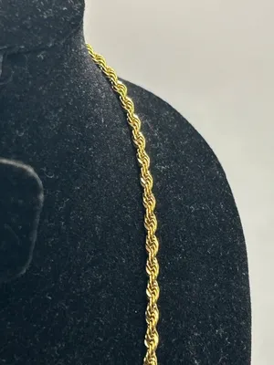 Womens Dainty Rope Chain 3mm 16 Inch Real Gold Delicate Plated Everyday New thumbnail 3