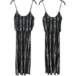 Y2K Seductions by Sirens Geometric‎ Print Maxi Dress Coastal Travel Resort XS thumbnail 2