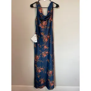 New Azalie Florivel Floral Maxi Dress Navy Vintage Size 2 thumbnail 2