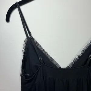 Victoria’s Secret Nightie Lingerie Slip Dress Black Lace Trim Cotton Soft Medium thumbnail 8