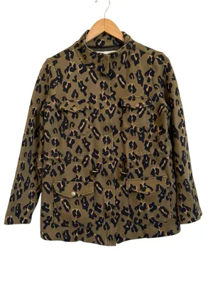 Anthropologie Tabitha Leopard Print Utility Jacket Women’s Sz S Safari Military thumbnail 2