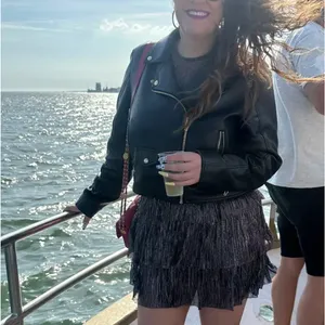 Sabina Musayev Purple Tiered Ruffle Mini Dress XS Plisse Metallic Cocktail $285 thumbnail 6