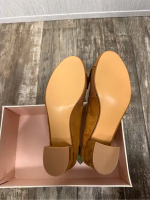 Benassal Women's Tan Block Heel Pumps with Bow and Metal Accent Size 8.5 thumbnail 13