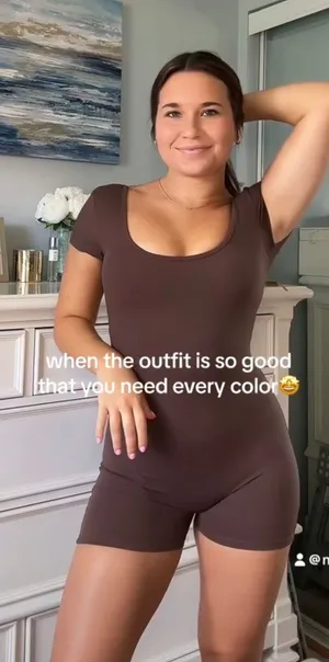 Amazon Brown Athletic Romper thumbnail 1