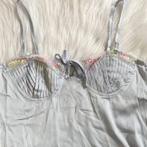 Cider Satin Sweetheart Baby Doll Rainbow Lace Trim Mini Dress Size M NWT thumbnail 5