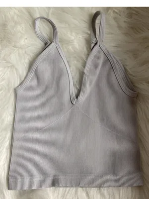 Free People Movement Happiness runs v neck size M L in iced grey thumbnail 2