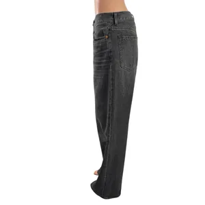 Madewell Women's Black High Waisted Palazzo Wide Leg Denim Jeans Pants Size 26 thumbnail 2