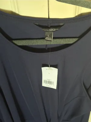 NWT Banana Republic Navy Blue Front Knot Twist Tank Top Size L thumbnail 6