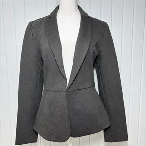 Quince Dark Gray Blazer Notch Collar Long‎ Sleeve Hook and Eye Work Size S thumbnail 1