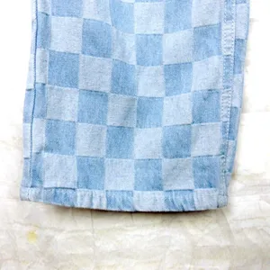 Oak + Fort Checkered Jeans Womens M 24x28 Blue Checkerboard Straight Leg Y2K thumbnail 6
