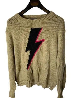 Wooden Ships lightning bolt sweater women's size medium large thumbnail 1