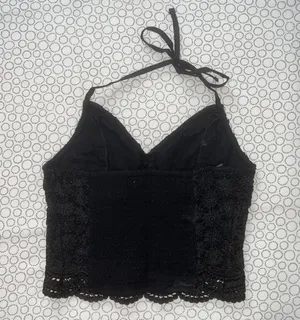 Hollister Black Crochet Halter Top thumbnail 2