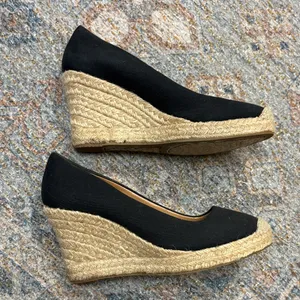 J. Crew Black Canvas Wedge Espadrilles thumbnail 7