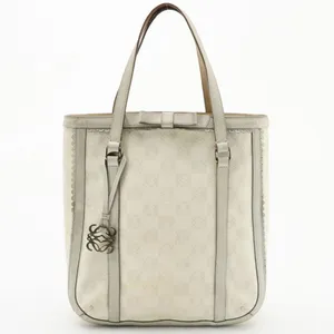 Loewe Taupe Anagram Pvc & Synthetic Leather Trim Tote Bag thumbnail 2