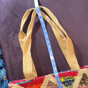 Colorful Woven Tote Bag Red thumbnail 9