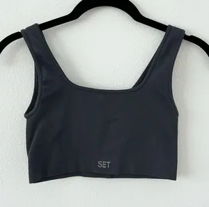 Set Active Dark Gray Power Box Cut Bra thumbnail 1