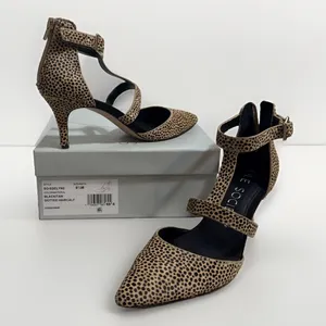 Sole Society Dotted Haircalf Heels Shoes Womens 8 1/2M Pointed Toe Zip In Box thumbnail 1