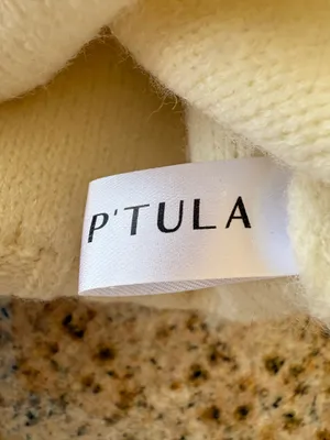 P'tula apres Cream & Pink Half-Zip Logo Knit Ski Sweater thumbnail 7